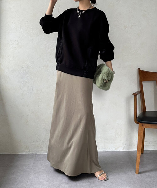 「DouDou」 長袖カットソー FREE ネイビー レディース_画像5