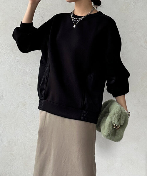 「DouDou」 長袖カットソー FREE ネイビー レディース_画像8