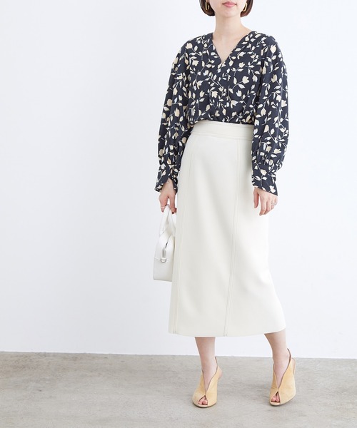 「ADAM ET ROPE'」 長袖ブラウス FREE ネイビー レディース_画像3