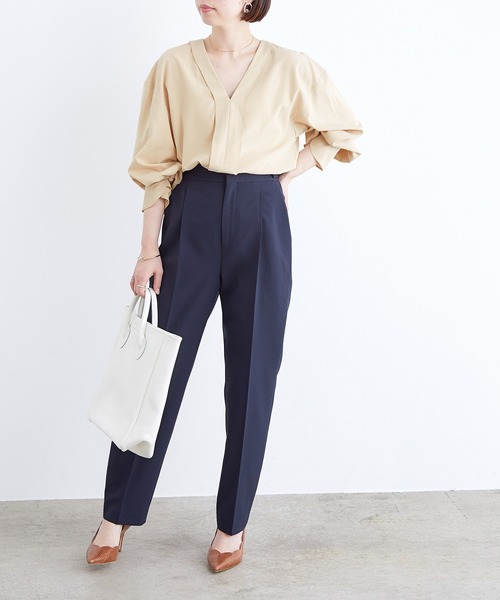 「ADAM ET ROPE'」 長袖ブラウス FREE ネイビー レディース_画像4