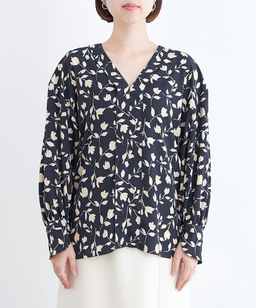 「ADAM ET ROPE'」 長袖ブラウス FREE ネイビー レディース_画像5