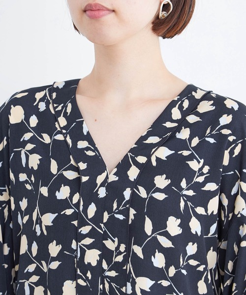 「ADAM ET ROPE'」 長袖ブラウス FREE ネイビー レディース_画像9