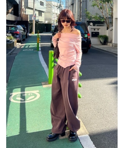 スウェットパンツ ジャージ FILA x SLY BARREL LEG SW PT フィラスライバレルレッグスウェットパンツ 春服 レディース_17