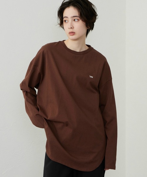 キャピタル　ネイティブ　ロンt ブラウン　3 Lee（リー） tシャツ ラウンドヘム ロングスリーブTシャツ レディース