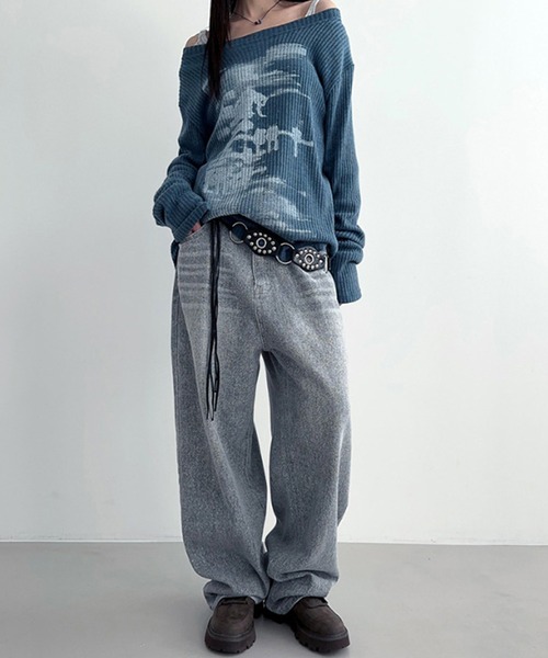 「MEMECLE」 長袖カットソー S ブルー レディース_画像7