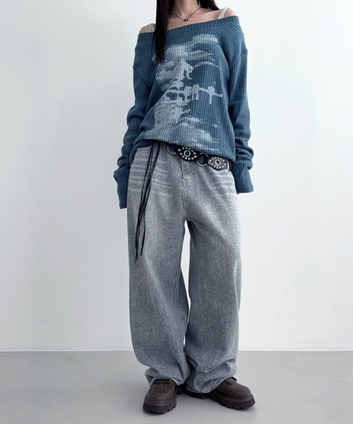 「MEMECLE」 長袖カットソー S ブルー レディース_画像9