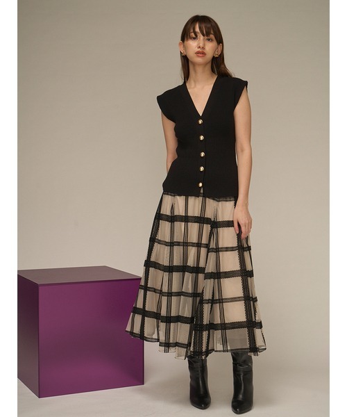 「SNIDEL」 ロングスカート 1 ネイビー レディースの画像