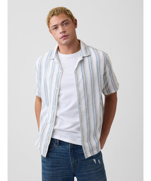 GAP（ギャップ） シャツ コットンリネンシャツ メンズ : ZOZOTOWN