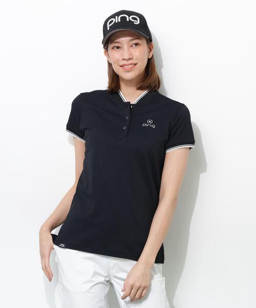 PING - uvはね除ける スポーツシャツ ポロ 「APPAREL」ラインリブ半袖カノコポロシャツ 「PERFORMANCE」 (LADIES) レディース