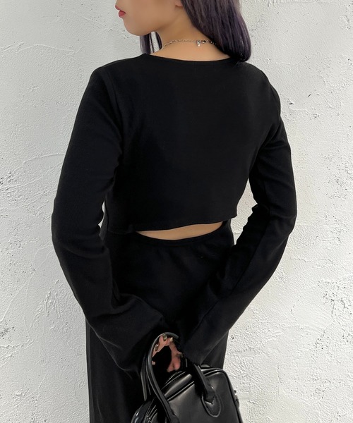 「apres jour mignon」 長袖ワンピース X-LARGE ダークブラウン レディース_画像3