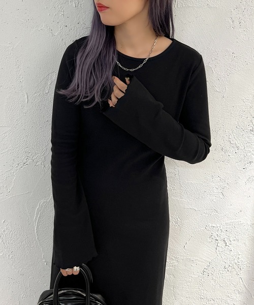 「apres jour mignon」 長袖ワンピース X-LARGE ダークブラウン レディース_画像4