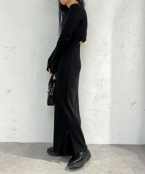 「apres jour mignon」 長袖ワンピース X-LARGE ダークブラウン レディース_画像8