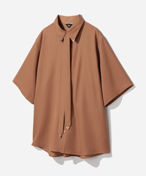HARE ボウタイ tops ホワイト 新品 HARE（ハレ） シャツ 「SET UP対応」シルバーパーツボウタイシャツ