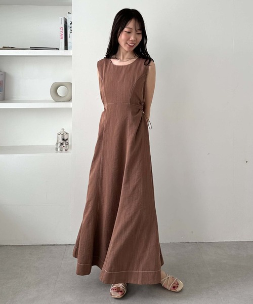 「archives」 ノースリーブワンピース MEDIUM アイボリー レディース_画像7