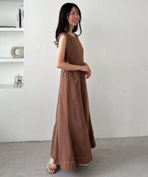 「archives」 ノースリーブワンピース MEDIUM アイボリー レディース_画像8