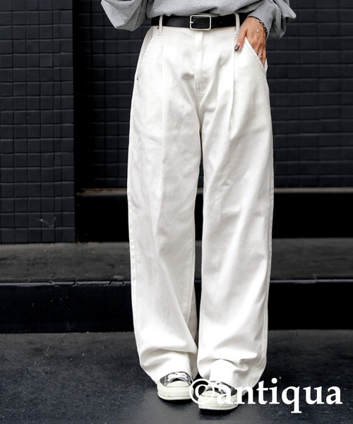 「antiqua」 チノパンツ L ホワイト レディース_画像9