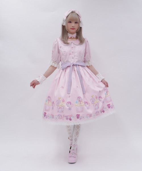 Chalmiere（シャルミエール） ワンピース パンジーカップケーキ柄OP
