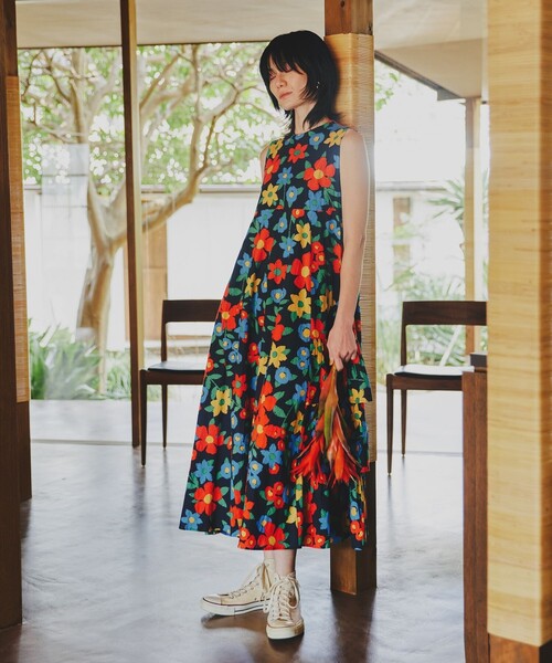 「Freada」 ノースリーブワンピース フリ- ネイビー レディース_画像8