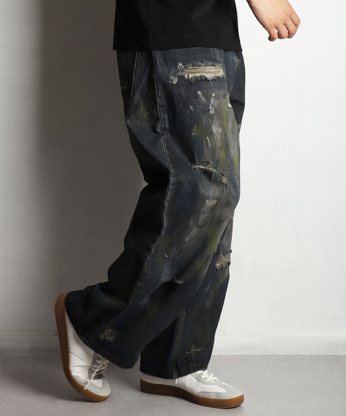WESTSEA（ウエストシー） ワイドパンツ ジーンズ ペイント加工 
