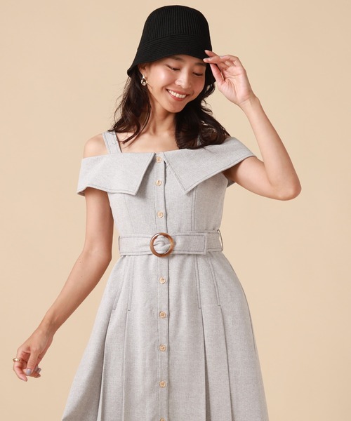 「Cheek」 キャミソールワンピース SMALL グレー レディース_画像7