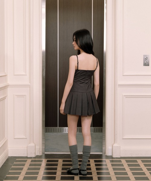 ANDWANG ワンピース Slim tie pleats mini dress : ZOZOTOWN Yahoo!店
