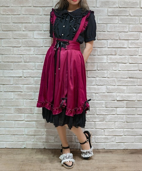 axes femme POETIQUE スカート リボン付きフリルサスSK : ZOZOTOWN