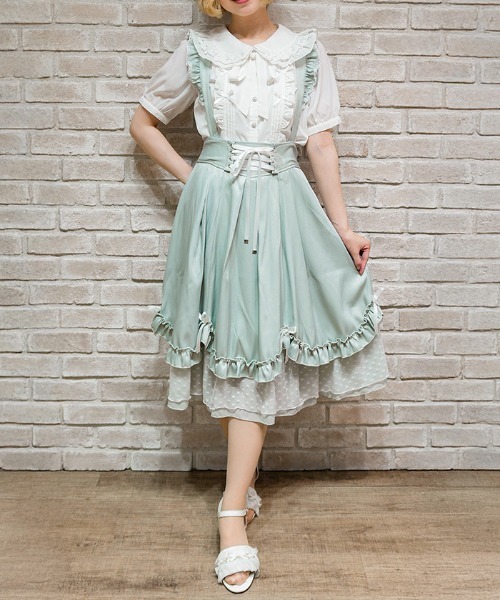 axes femme POETIQUE スカート リボン付きフリルサスSK : ZOZOTOWN