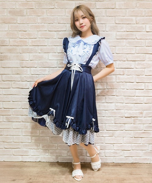 axes femme POETIQUE スカート リボン付きフリルサスSK : ZOZOTOWN