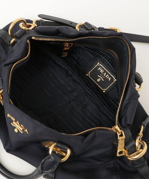 PRADA（プラダ） ナイロン レザー 2WAYバッグ - ネイビー レディース