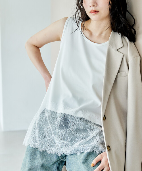 FREAK'S STORE（フリークスストア） tシャツ 異素材ドッキング タンク