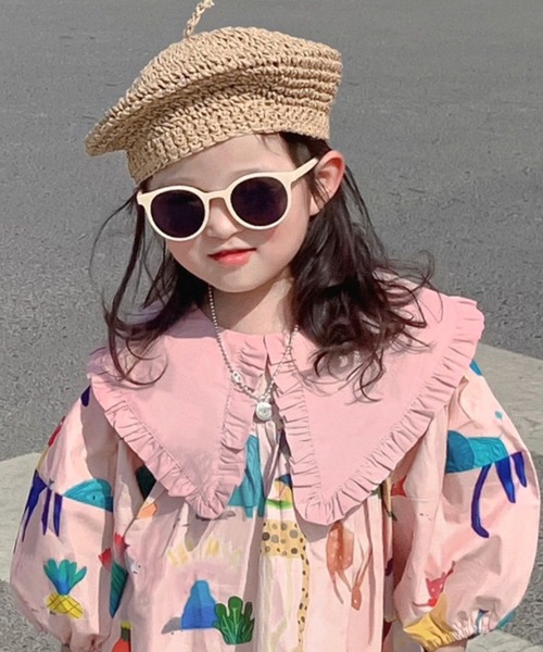「aimoha」 「KIDS」7分袖ワンピース 140 ピンク キッズ_画像5