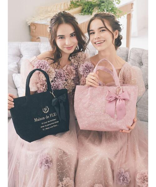 「Maison de FLEUR」 ハンドバッグ FREE ブラック レディース_画像3