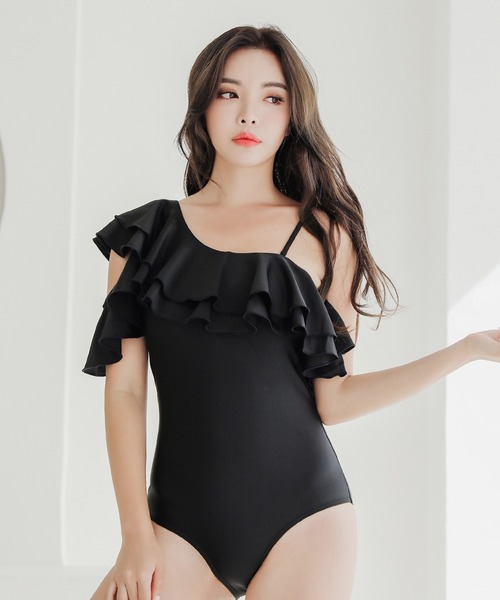 Lace Ladies（レースレディース） 水着 ワンショルダーフリル水着