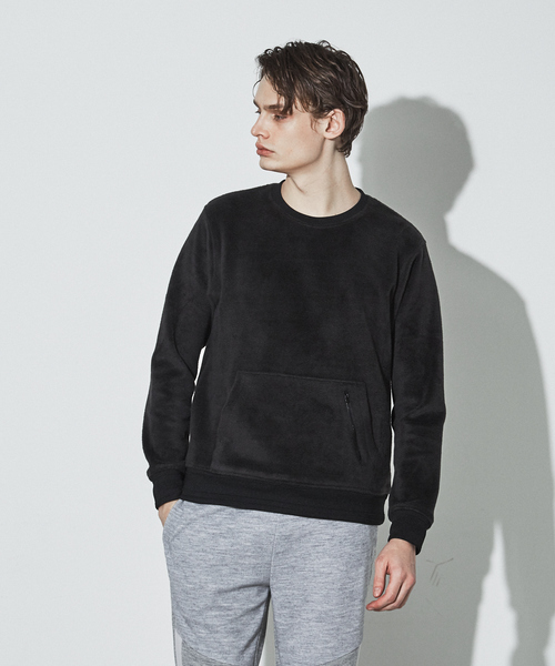 トレーナー スウェット パイル ファー クルーネック プルオーバー メンズ