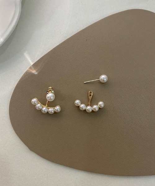 LA VORAGINE ピアス ポスト：925シルバー パールピアス