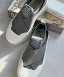 スニーカー 厚底クロスバンド レースレス スリ...の詳細画像4