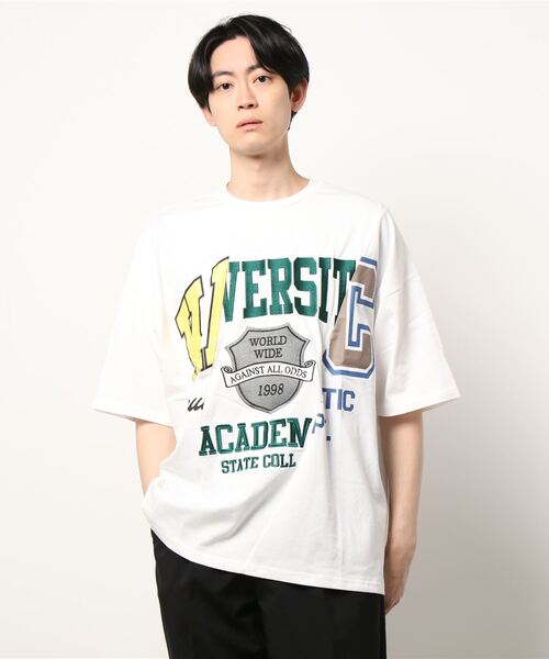 tシャツ 「From Vintage」 WRONGカレッジTEE レディース メンズ JUGLANS tシャツ 「RINGS」リメイクカレッジBIG-TEE メンズ
