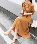 ワンピース ウエストマークプリーツワンピースの詳細画像2