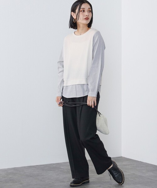 tシャツ BEAMS HEART / 後ろボタン 切り替え プルオーバー レディース BEAMS HEART tシャツ / 後ろボタン 切り替え プルオーバー