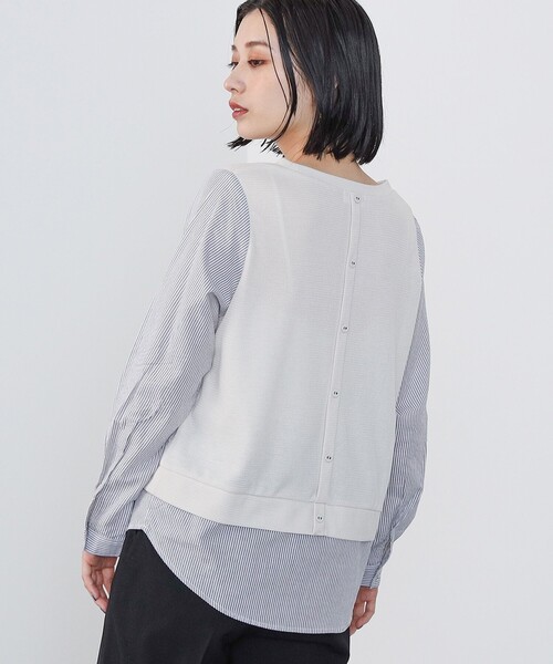 tシャツ BEAMS HEART / 後ろボタン 切り替え プルオーバー レディース BEAMS HEART tシャツ / 後ろボタン 切り替え プルオーバー
