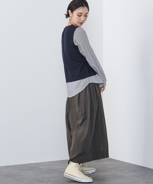 BEAMS HEART tシャツ / 後ろボタン 切り替え プルオーバー