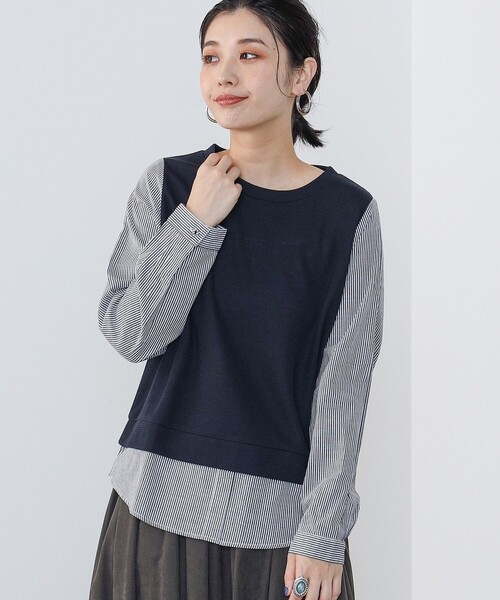 tシャツ BEAMS HEART / 後ろボタン 切り替え プルオーバー レディース BEAMS HEART tシャツ / 後ろボタン 切り替え プルオーバー