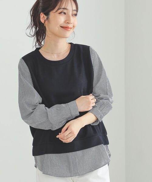 tシャツ BEAMS HEART / 後ろボタン 切り替え プルオーバー レディース