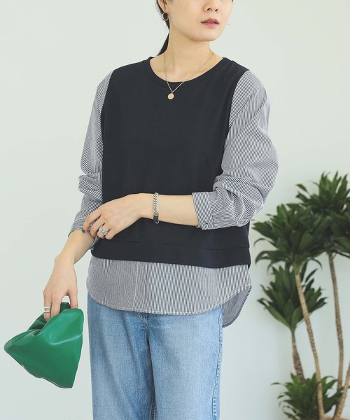 tシャツ BEAMS HEART / 後ろボタン 切り替え プルオーバー レディース BEAMS HEART tシャツ / 後ろボタン 切り替え プルオーバー