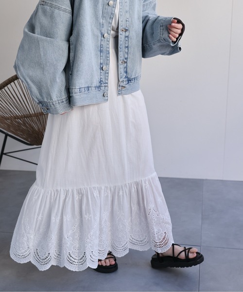 ap retro スカート 綿レース裾ティアードスカート : ZOZOTOWN Yahoo!店