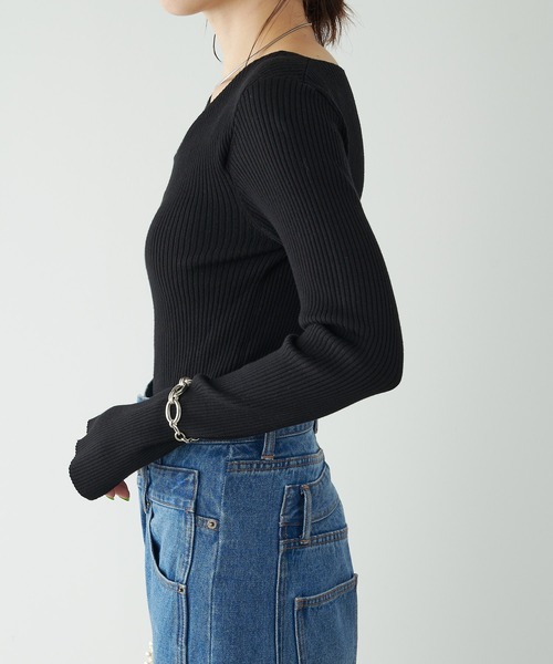 新品 COLLAGE GALLARDAGALANTE リブ ニット ブラック COLLAGE GALLARDAGALANTE（コラージュ ガリャルダガランテ） ニット