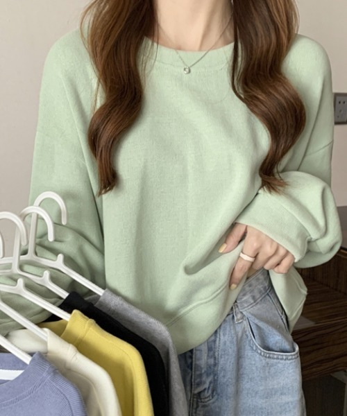 ニット セーター 長袖ショート Tシャツデザインセンスニッチ