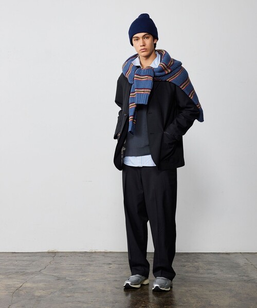 【新品】BEAMS+ 2タック ワイド テーパード ウール スラックスパンツ L BEAMS HEART（ビームス ハート） スラックス 「2色展開」起毛