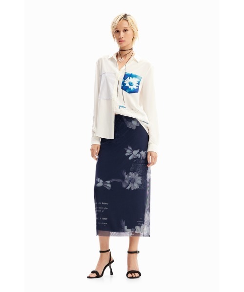 Desigual ブラウス シャツ パッチワーク マーガレットポケット