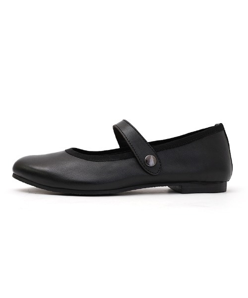 offen 黒いストラップ付きシューズ 37 scallop pattern / BLACK | Offen